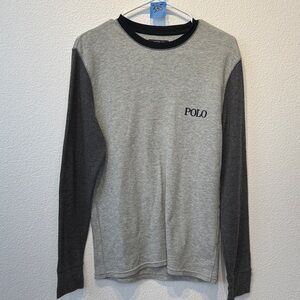 Polo by Ralph Lauren Men's Two-Tone Gray Long Sleeve Tee